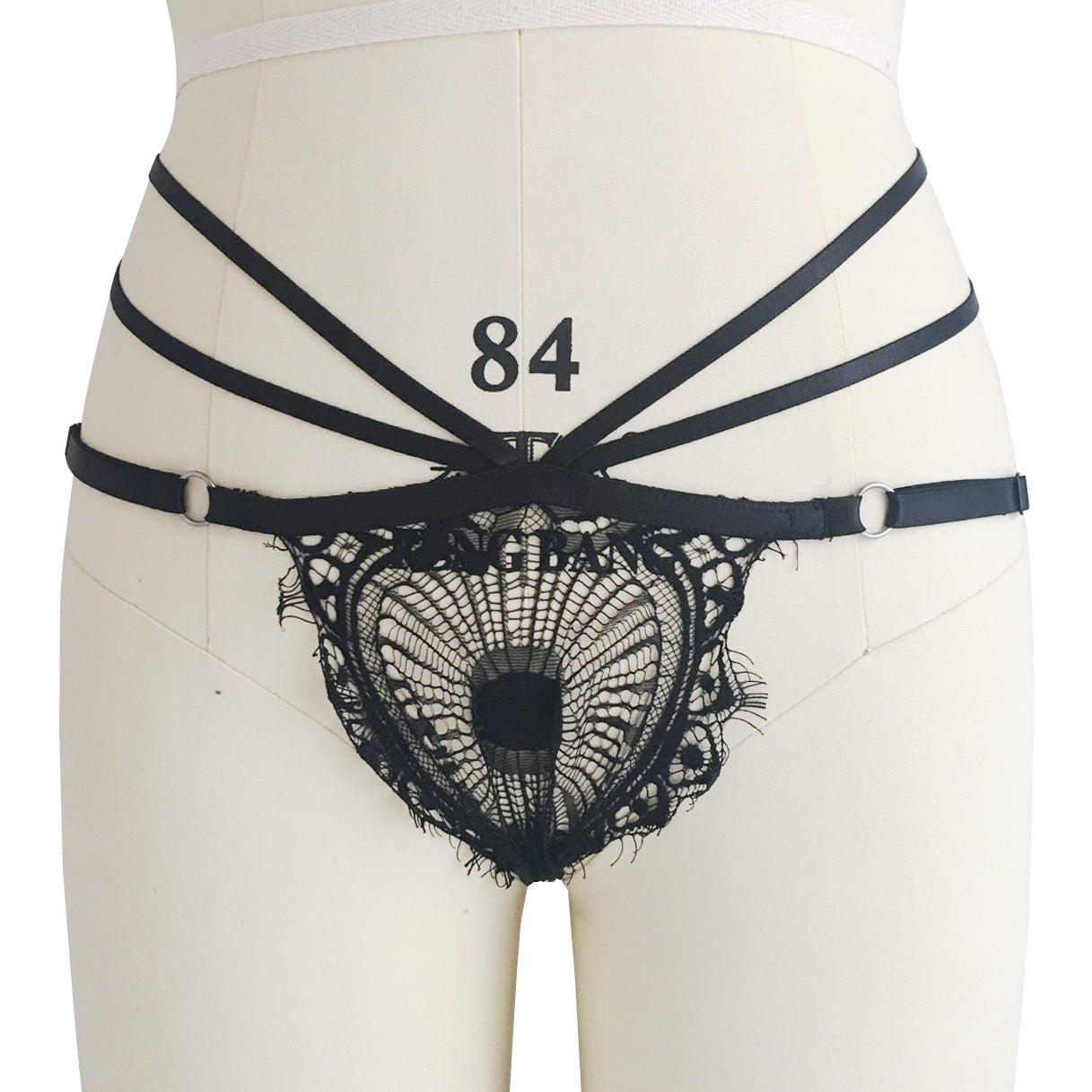 Slutty Plus Size Crotchless Panties Women Black Body Harness Lingerie Intimate Thong