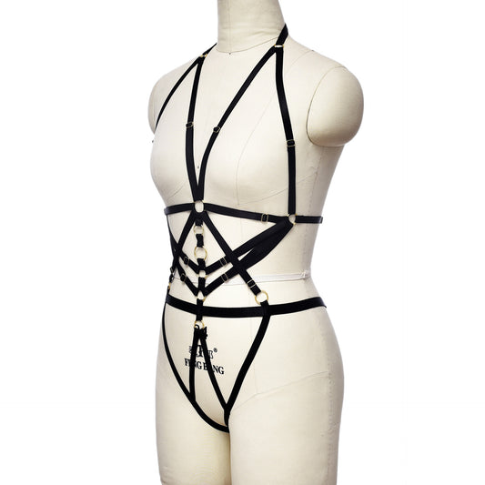 Slutty Sexy Bodysuit Intimate Black Body Harness Lingerie Women Teddy