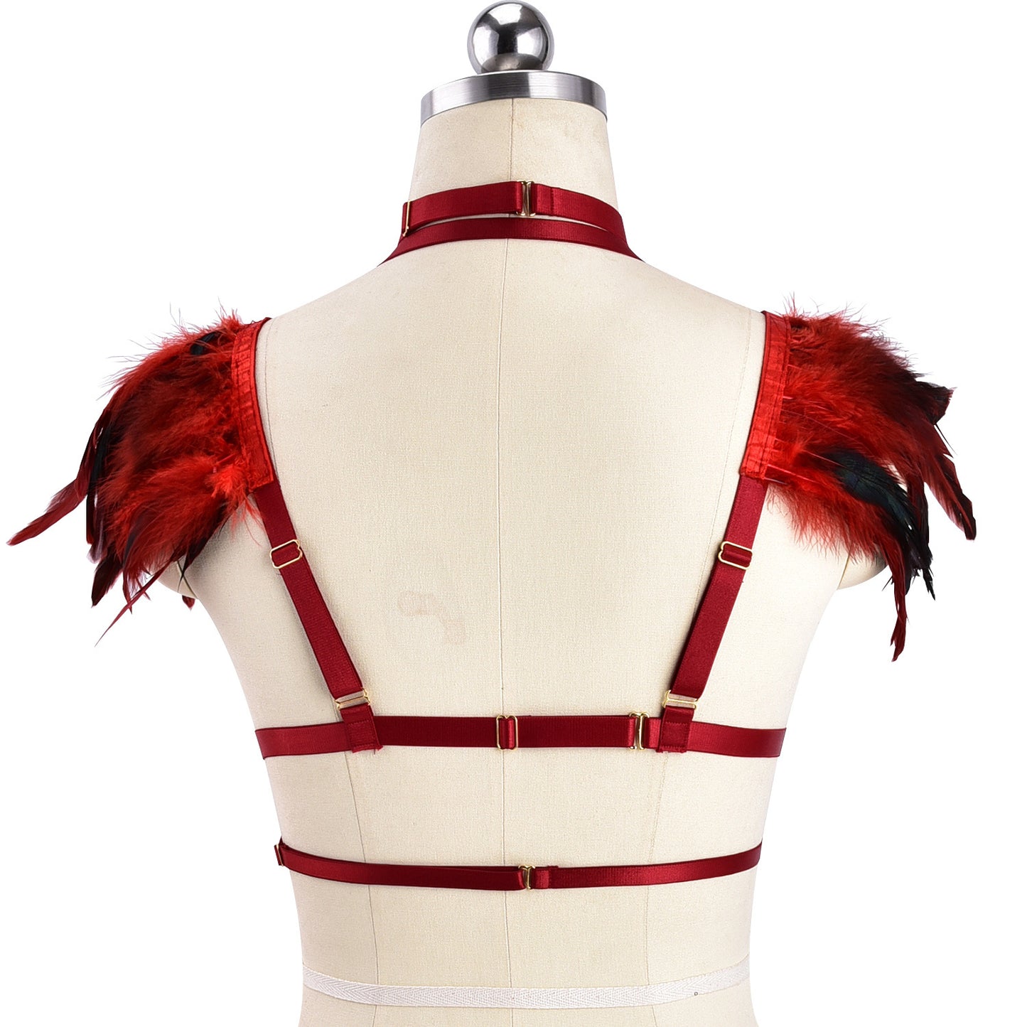 Slutty Sexy No Bra Women Body Harness Lingerie Feather Bra