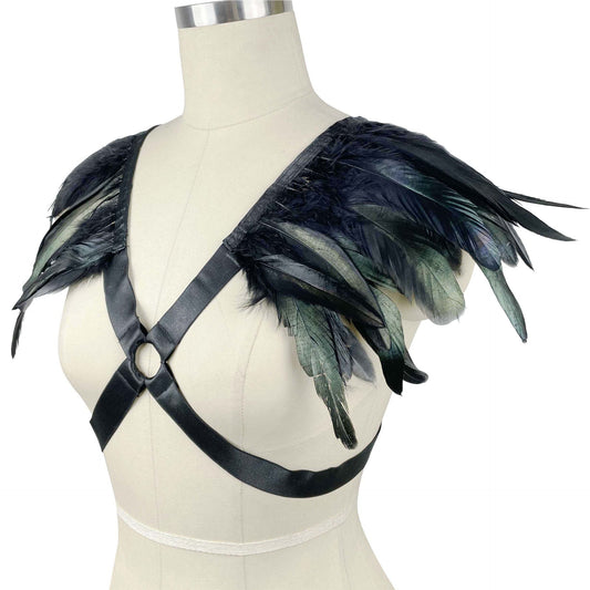 Slutty Strappy Bra Women Sexy Harness Lingerie Feather Bra