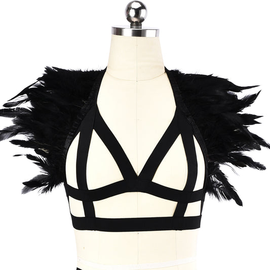 Submissive Strappy Bra Chubby Black Body Harness Lingerie