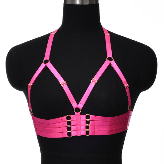 White Bra Straps Extreme Strappy Harness Lingerie