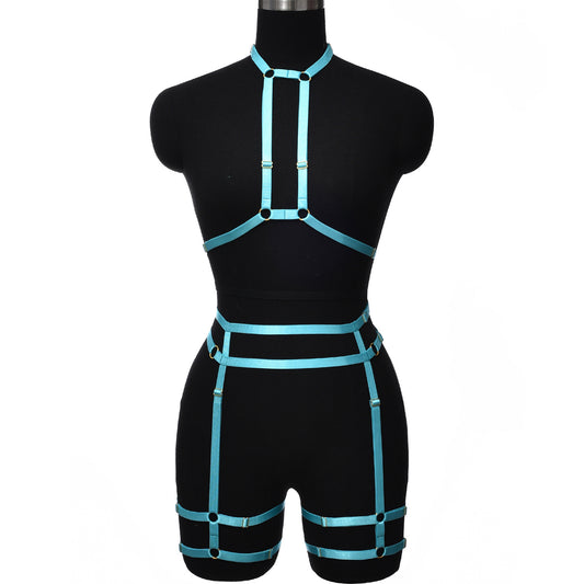 Women Sexy Crotchless Lingerie Set Nasty Bdsm Lingerie Harness Revealing Bra Panties