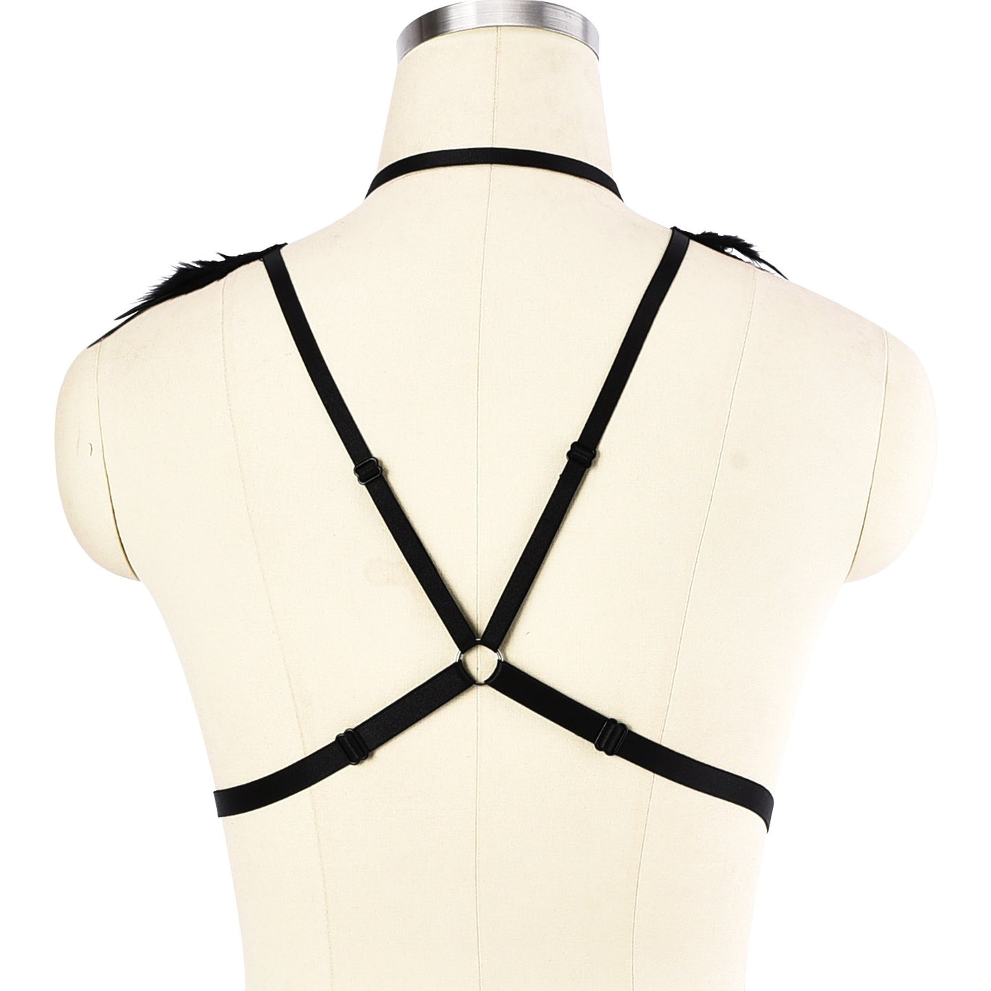 Women Sexy No Bra Slutty Body Harness Lingerie Feather Bra