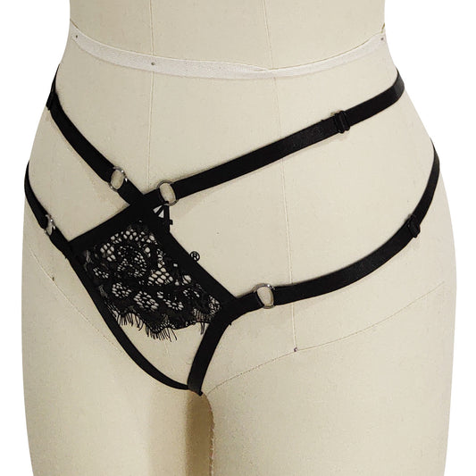 Women Woman In Crotchless Panties Slutty Body Harness Lingerie Latina Thong