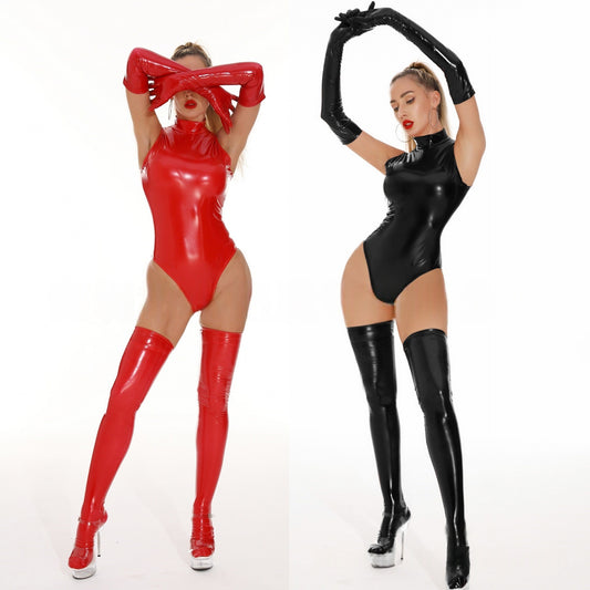 Red Vinyl Bodysuit
