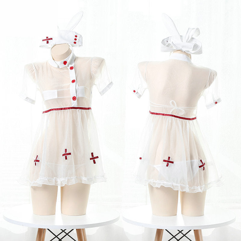 Black Dress Sexy Bunny Costumes For Women Cosplay Lingerie Nurse