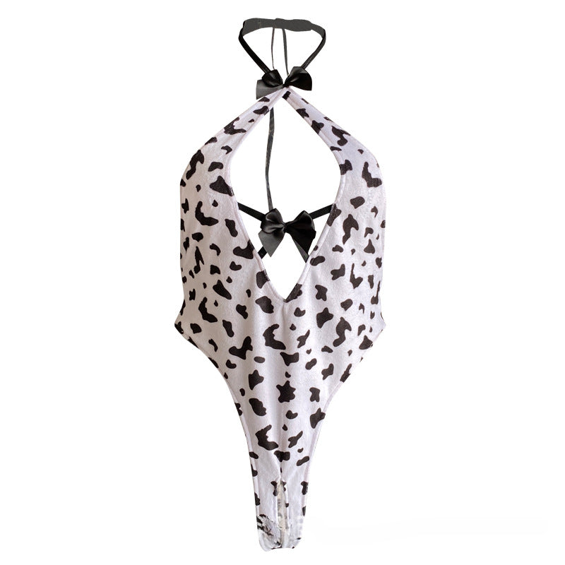 Sexy Cow Print Lingerie Bodysuit