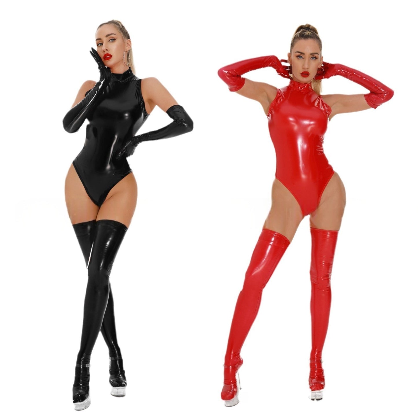 Red Vinyl Bodysuit