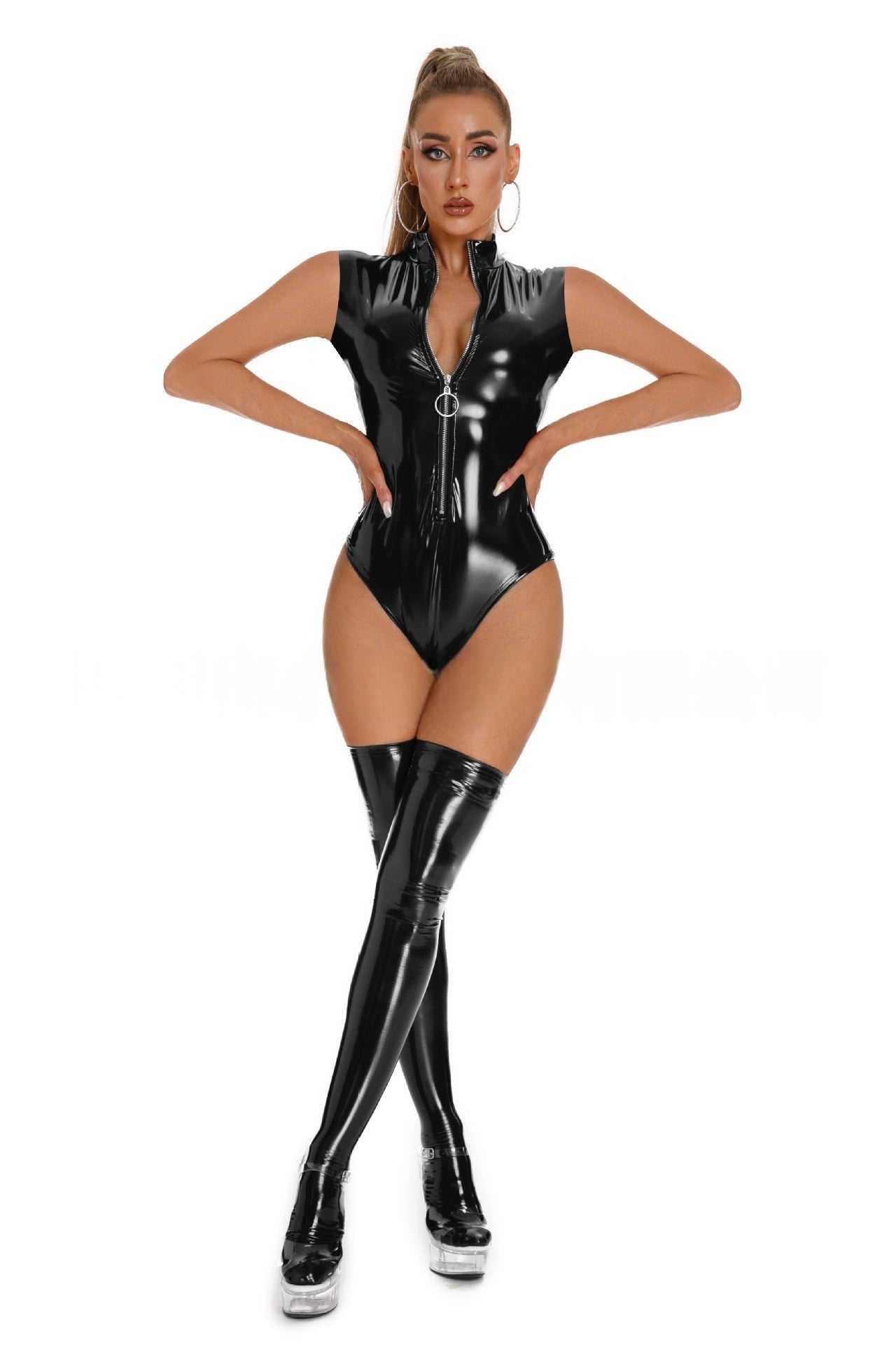 Women's Vinyl Bodysuit