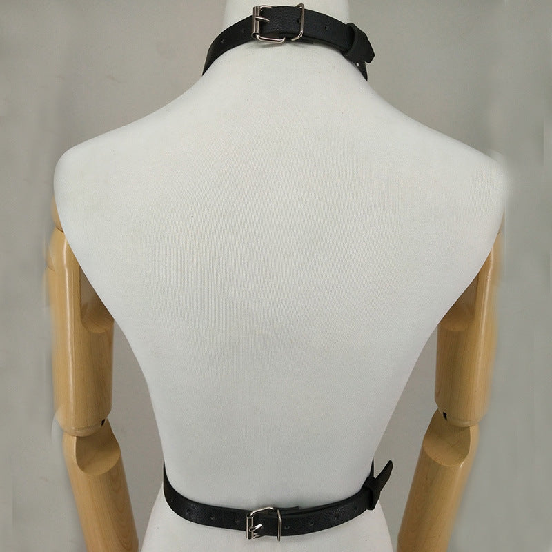 Leather Chest Harness Black
