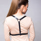 Harness Leather Belt Over Blouse