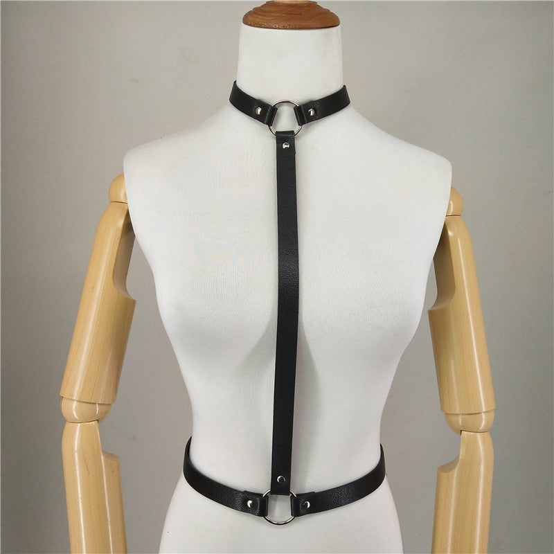 Leather Chest Harness Black
