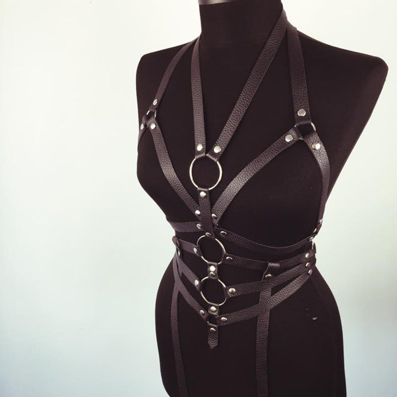 Breast Bondage Harness Collar