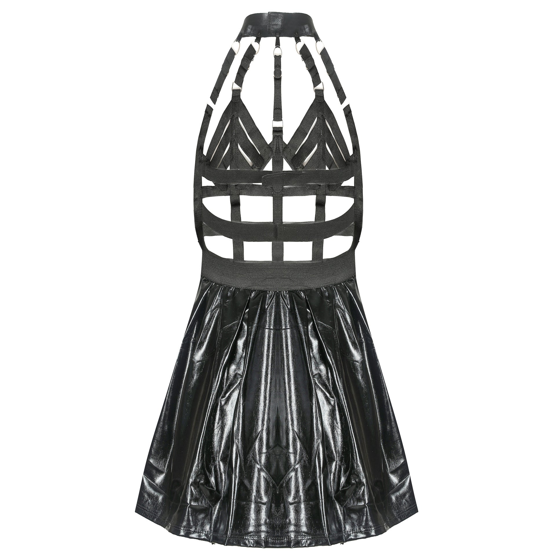 Harness Vinyl Mini Dress