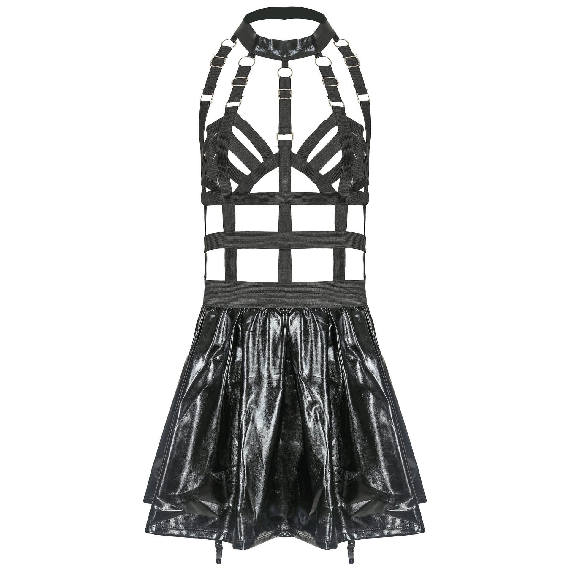 Harness Vinyl Mini Dress