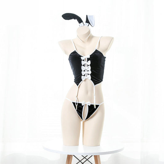 Strapy Role Play Lingerie Set White Sexy Bunny Costume