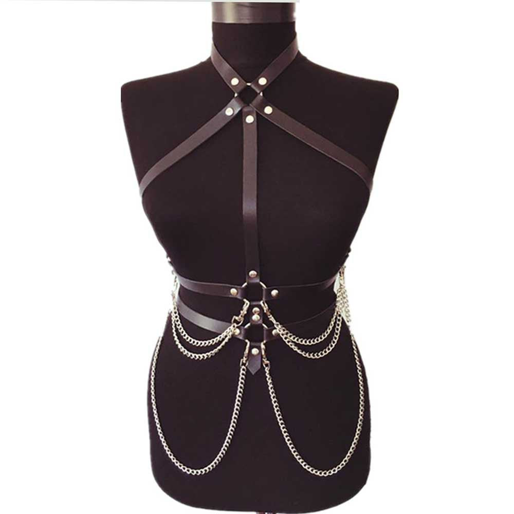 Leather Chest Harness Women'S