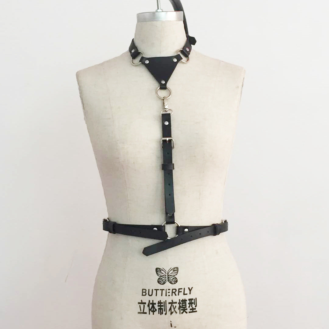 Red Leather Bulldog Chest Harness