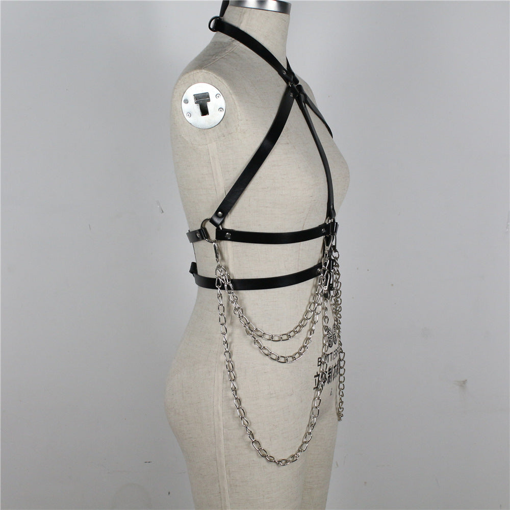 Leather Chest Harness Women'S