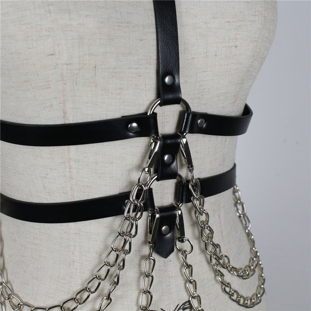 Leather Chest Harness Women'S