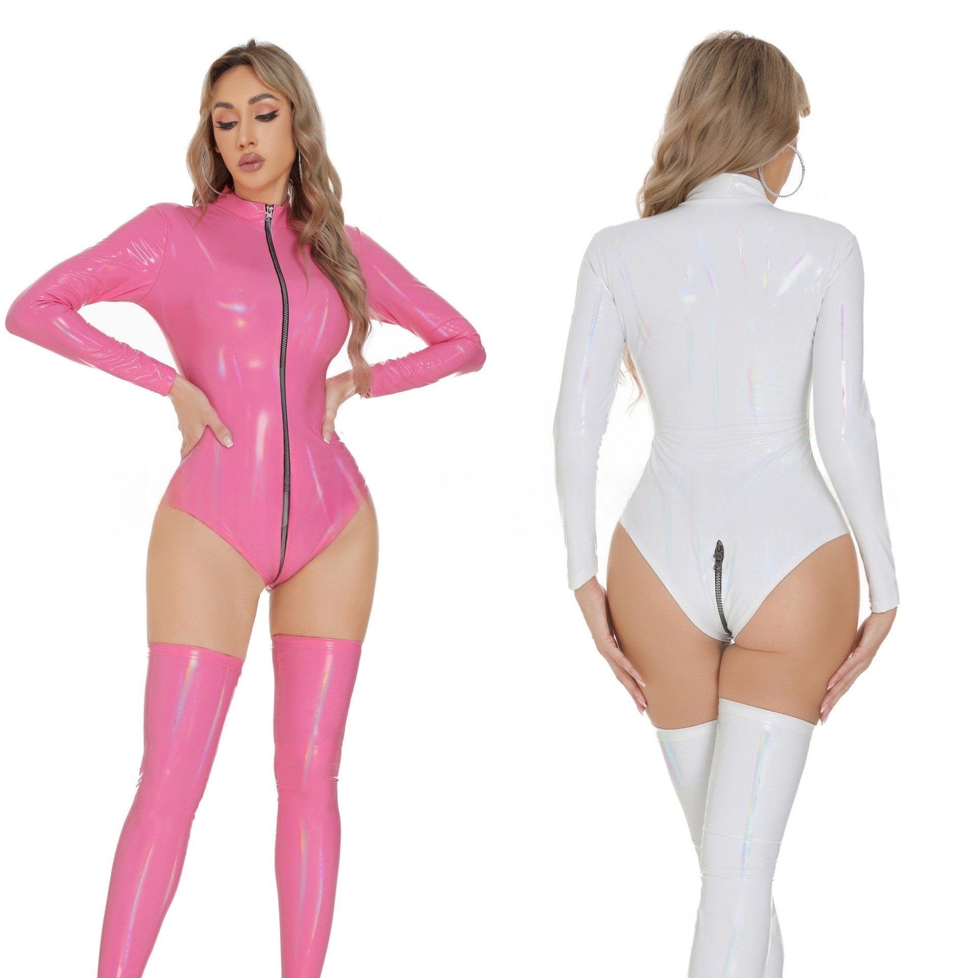 White Vinyl Bodysuit