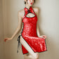 Sexy Red Dresses Exotic Lingerie Cheongsam Qipao Cosplay Costume