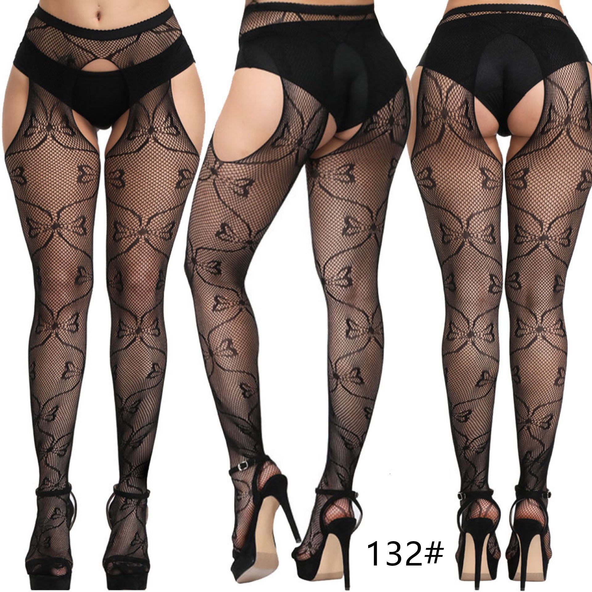 Chubby Crotchless Opaque Tights Chubby Pantyhose