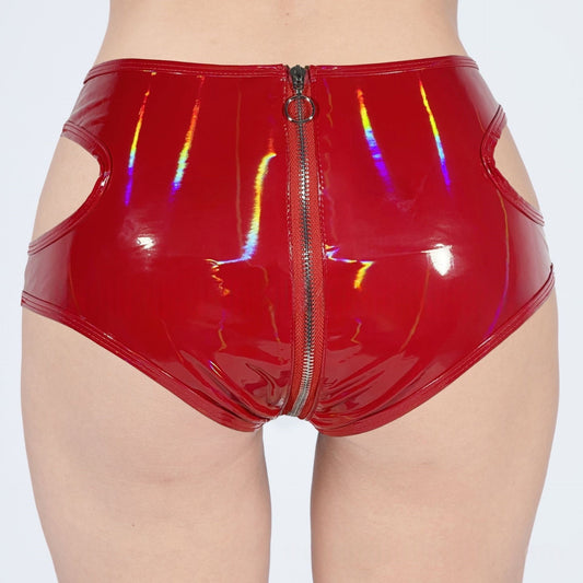 Leather Crotchless Panties