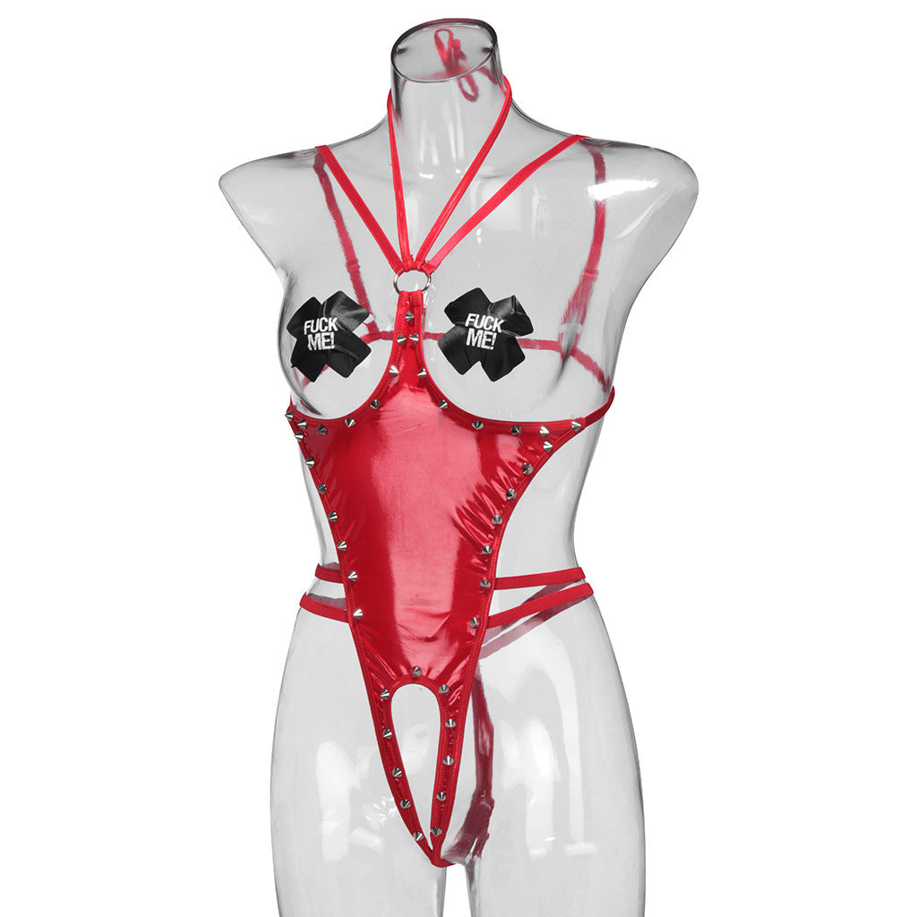 Women Open Back Bodysuit Sexy Bdsm Bondage Lingerie Teddy Fetish