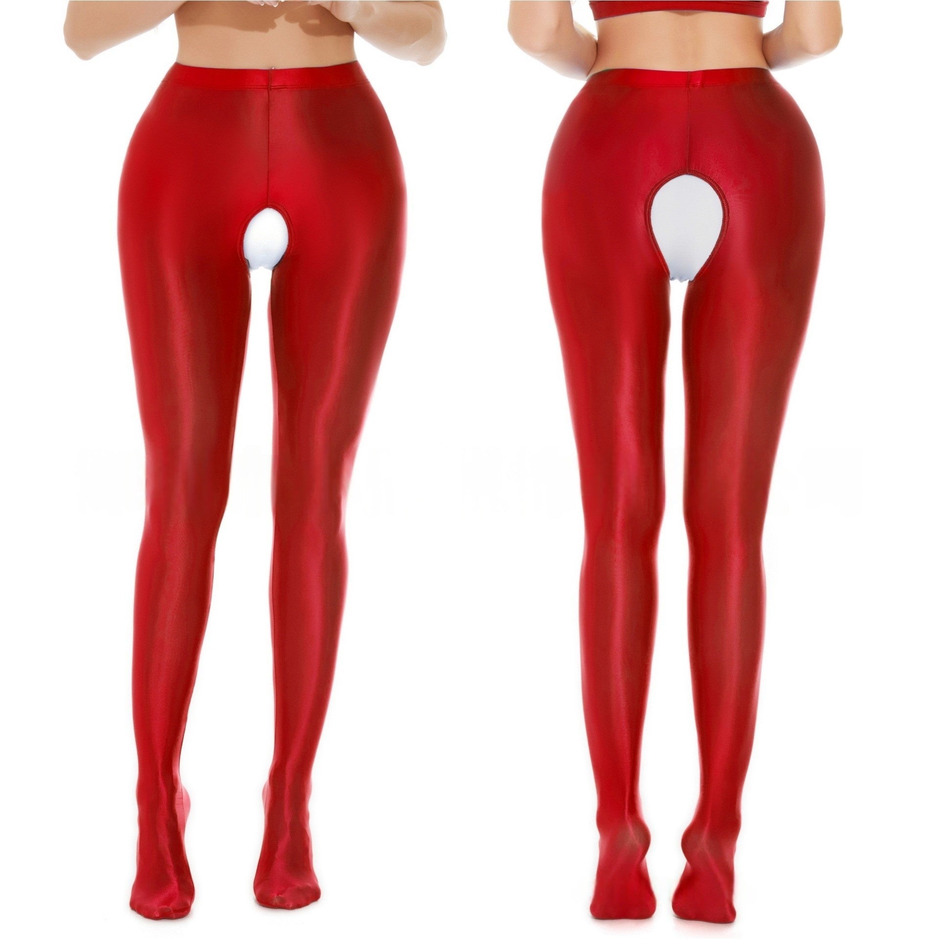 Glossy Crotchless Tights