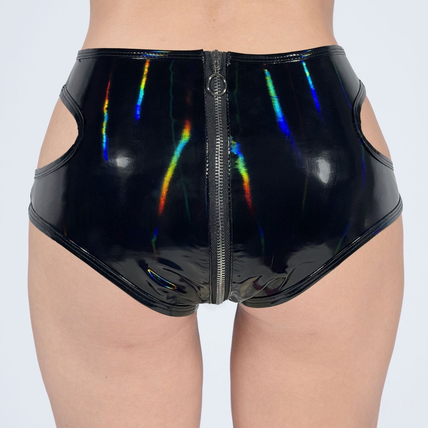 Leather Crotchless Panties