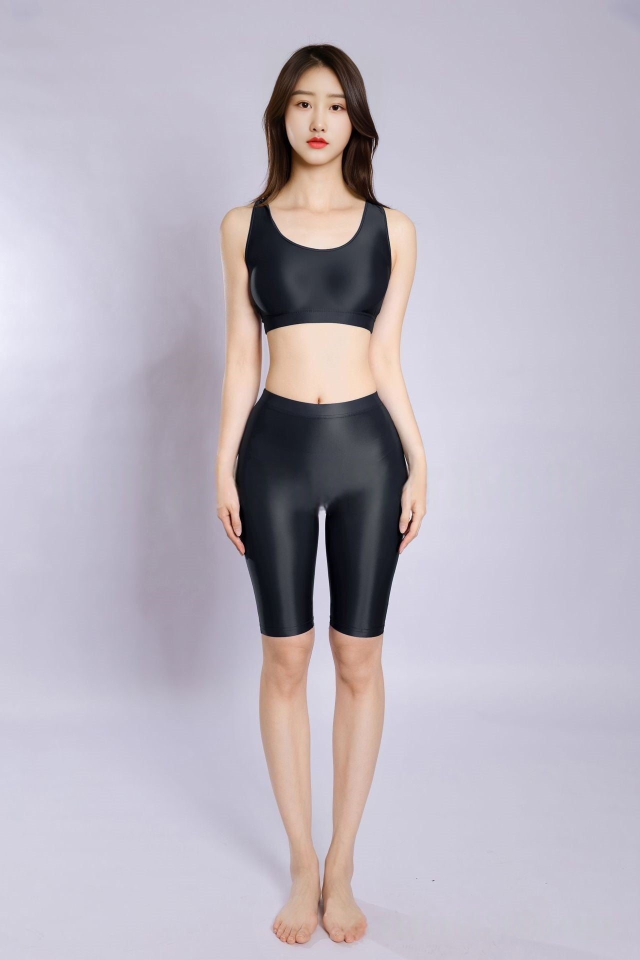 Oil Shiny Sexy Lingerie With Shorts