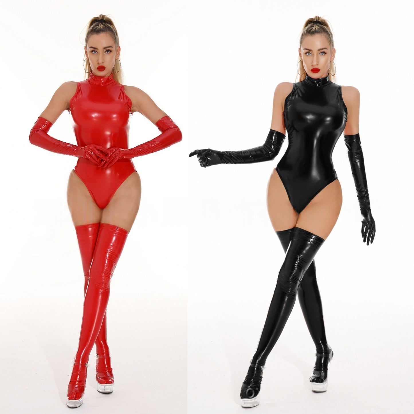 Red Vinyl Bodysuit