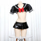 Leather Lingerie Set Schoolgirl Costume Role Play Sailor