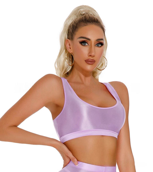 Oil Shiny Sexy Bra Erotic Yoga