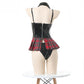 Schoolgirl Sexy Black Dresses Faux Leather Lingerie Role Play Costume