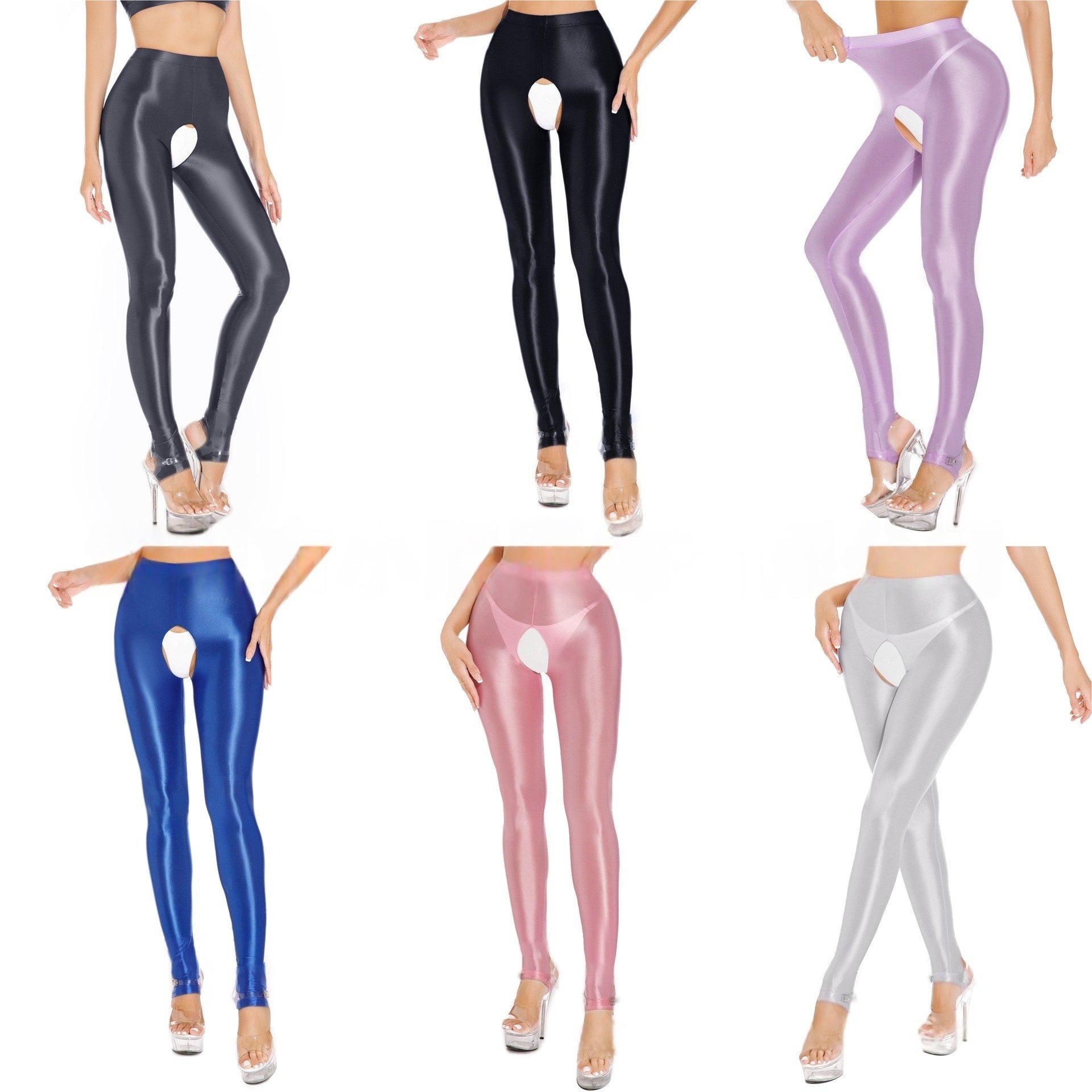 Glossy Crotchless Leggings