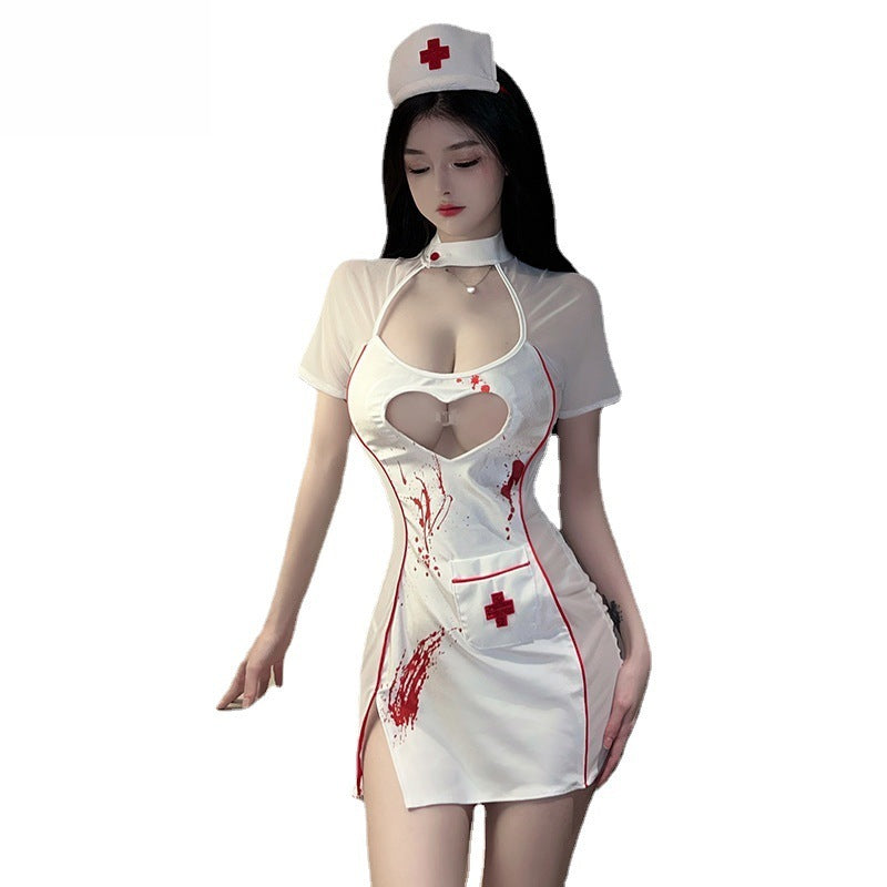 Sexy Blue Dresses Submissive Nurse Costumes Sexy Cosplay Lingerie