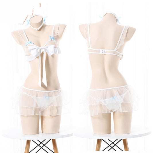 Black Revealing Lingerie Maid Set Costume Role Play