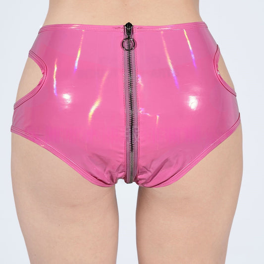 Leather Crotchless Panties