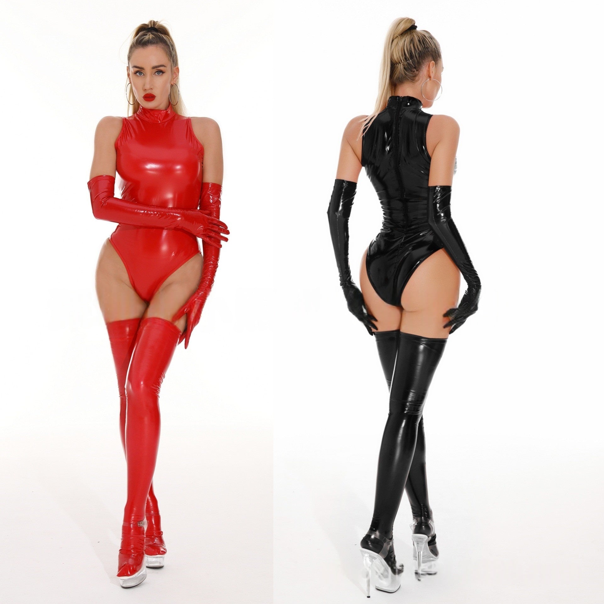 Red Vinyl Bodysuit