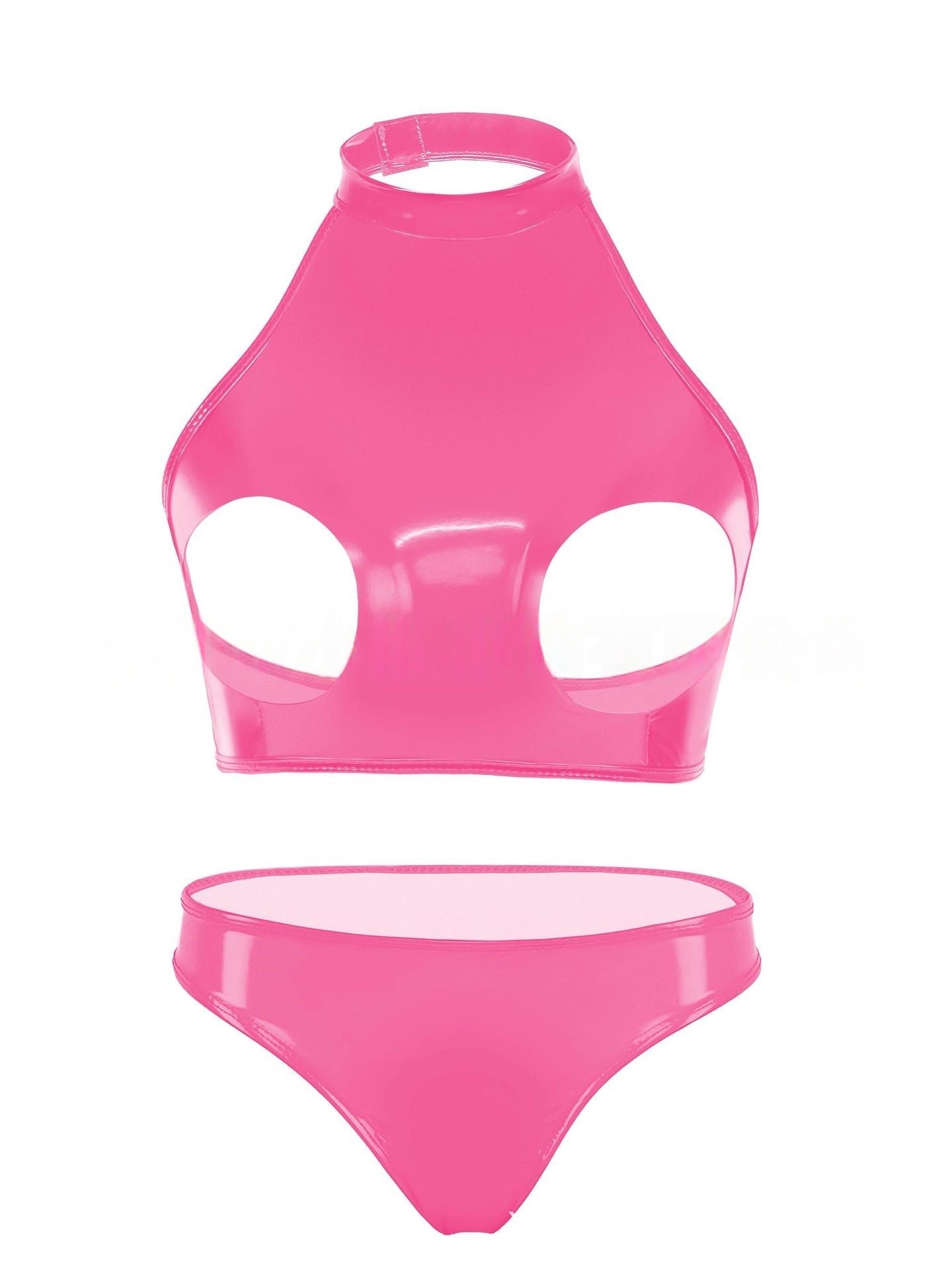 Turtleneck Latex Lingerie Women Peekaboo