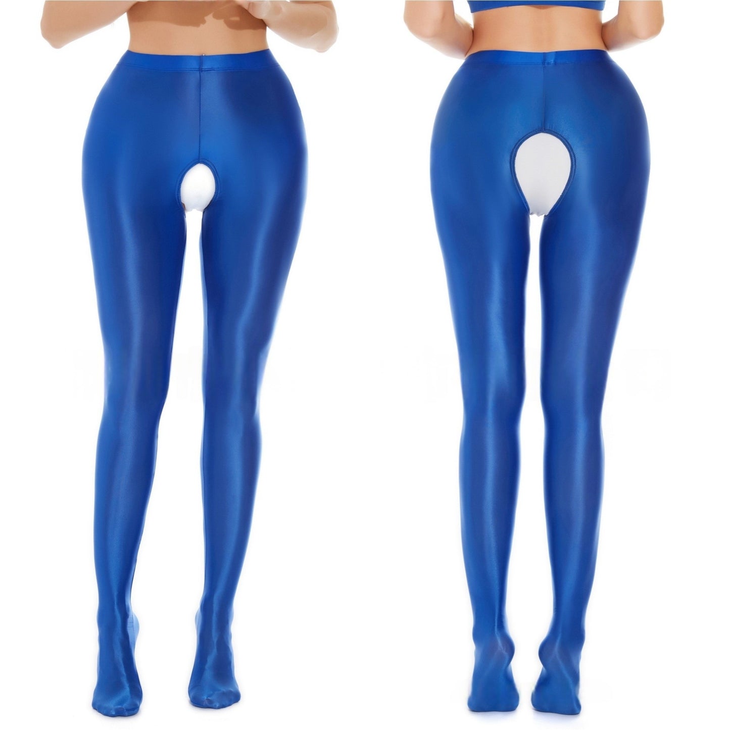Glossy Crotchless Tights