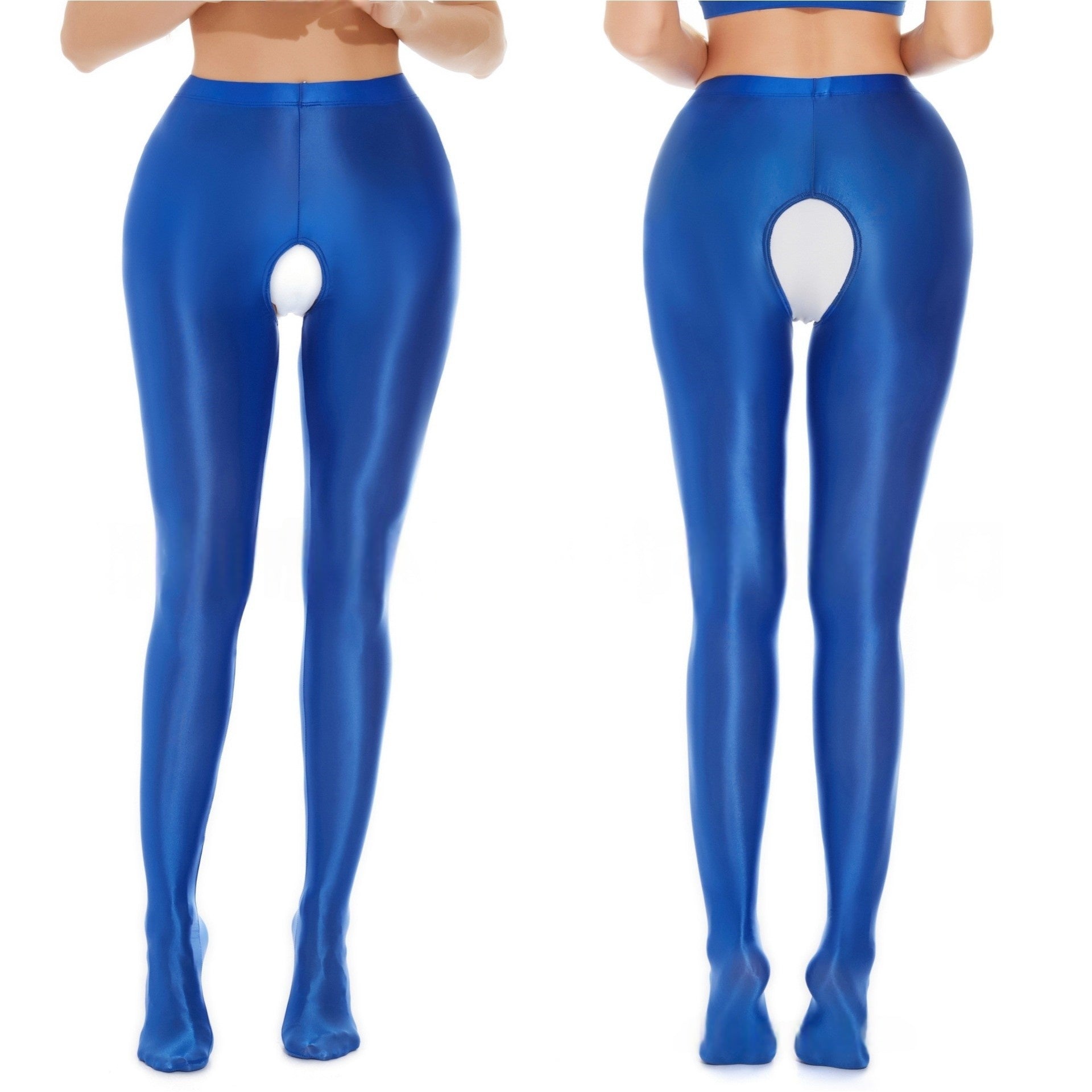 Glossy Crotchless Tights
