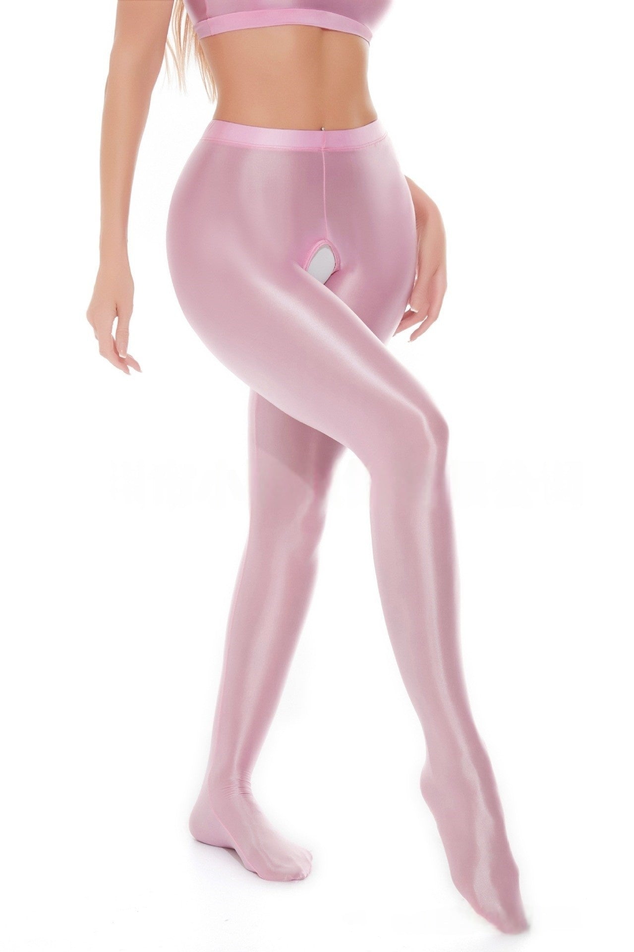 Glossy Crotchless Tights