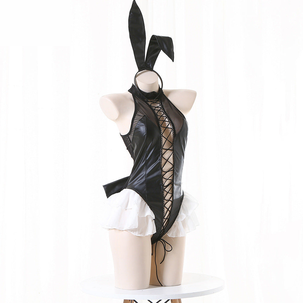 Extreme Bunny Bodysuit Sexy Leather Lingerie Cosplay Teddy