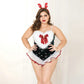 Plus Size Submissive Christmas Sexy Costume Slutty Role Playing Lingerie Bodysuit Revealing