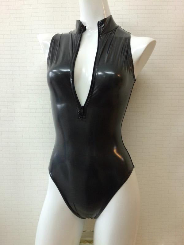 Nasty Sexy Bodysuit Black Leather Lingerie Sexiest Teddy