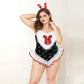 Plus Size Submissive Christmas Sexy Costume Slutty Role Playing Lingerie Bodysuit Revealing